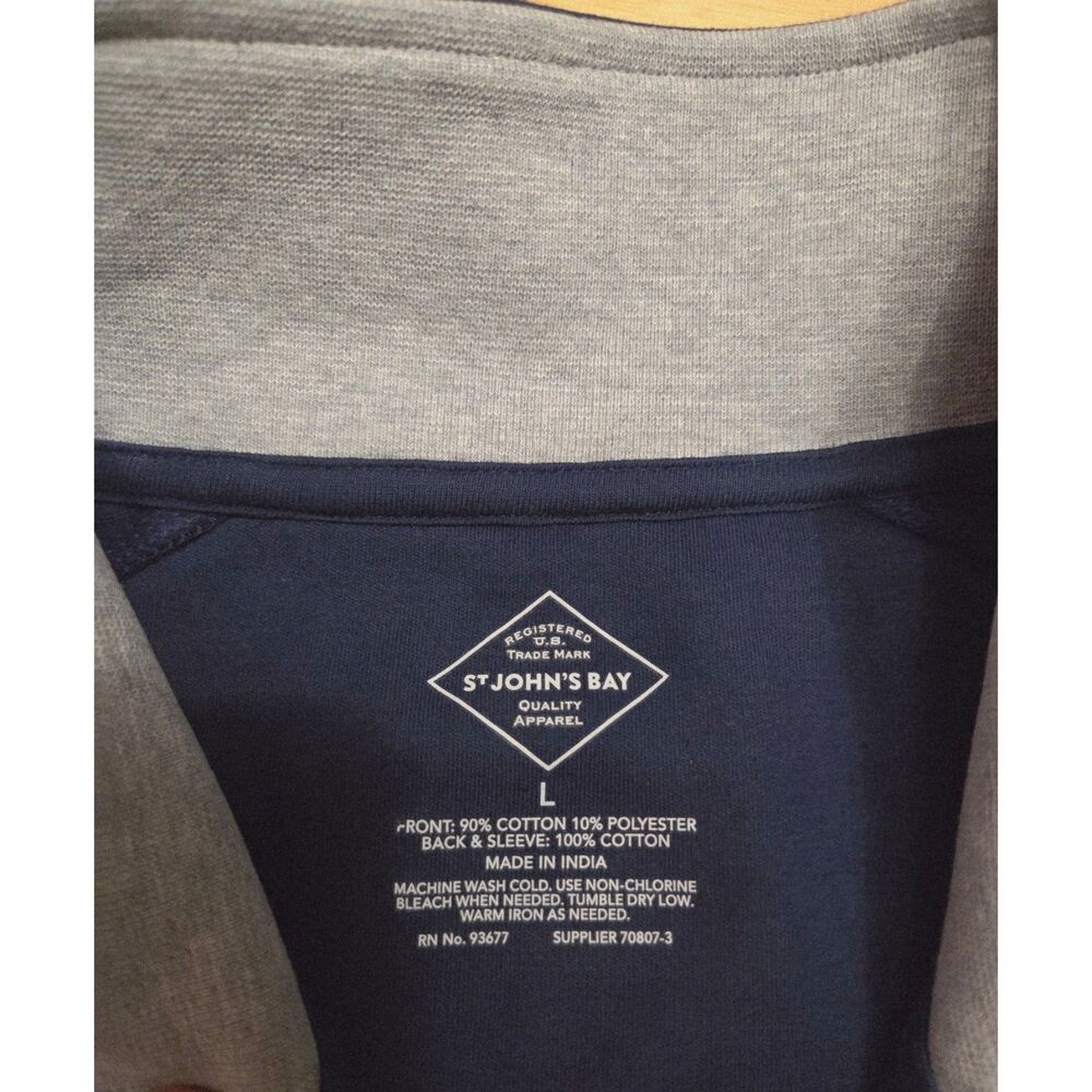 NWT St. John's Bay Performance Mens Mock Neck Long Sleeve Quarter-Zip Pullover - Picture 6 of 9